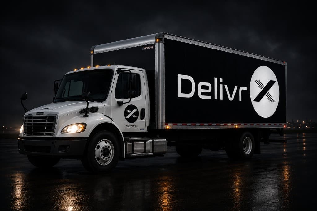 DelivrX team and branded delivery truck